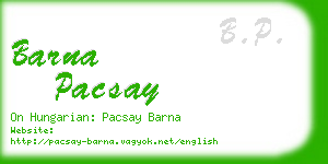 barna pacsay business card